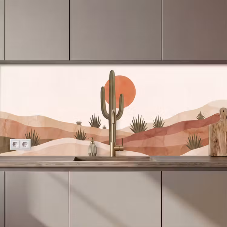 Cactus - Duinen - Modern - Landschap - Groen keuken achterwand 2 middel zz_3dshopping