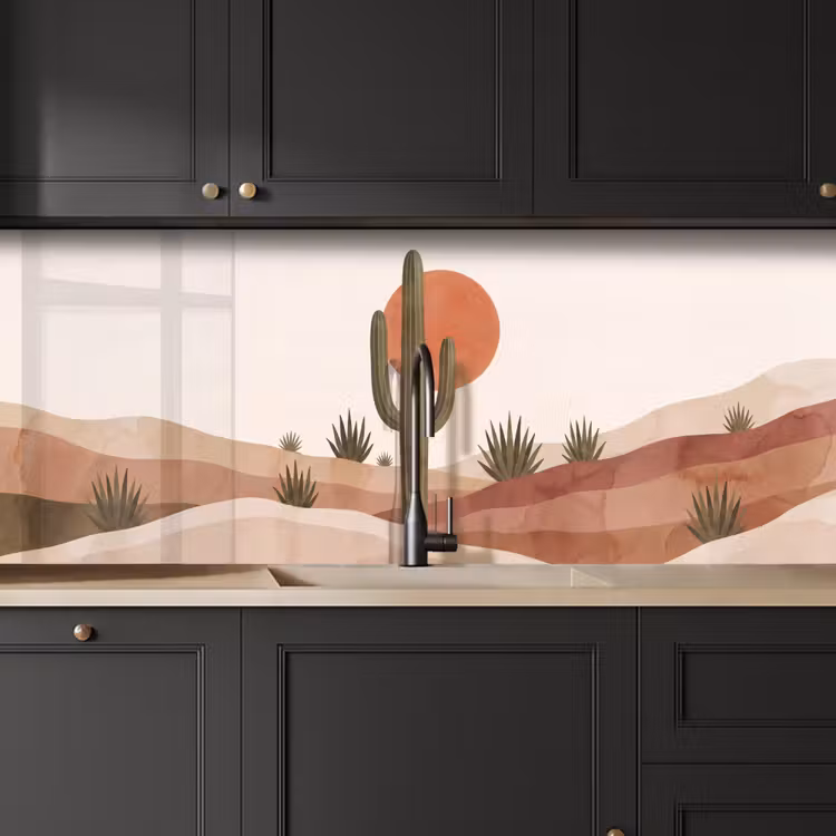 Cactus - Duinen - Modern - Landschap - Groen keuken achterwand 2 middel -sfeer1