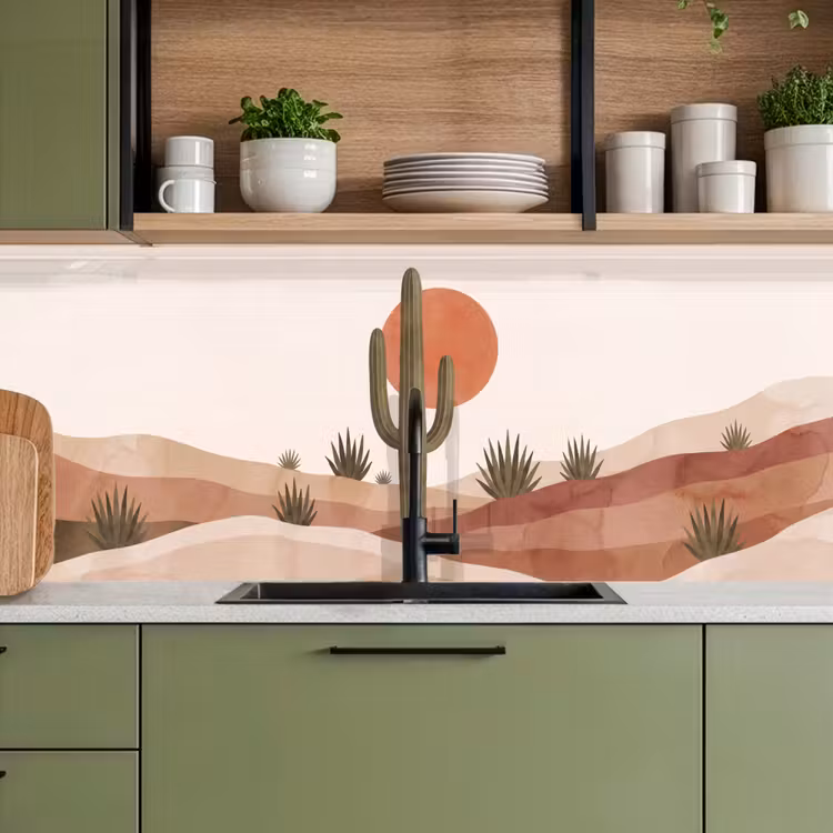 Cactus - Duinen - Modern - Landschap - Groen keuken achterwand 2 middel -sfeer3