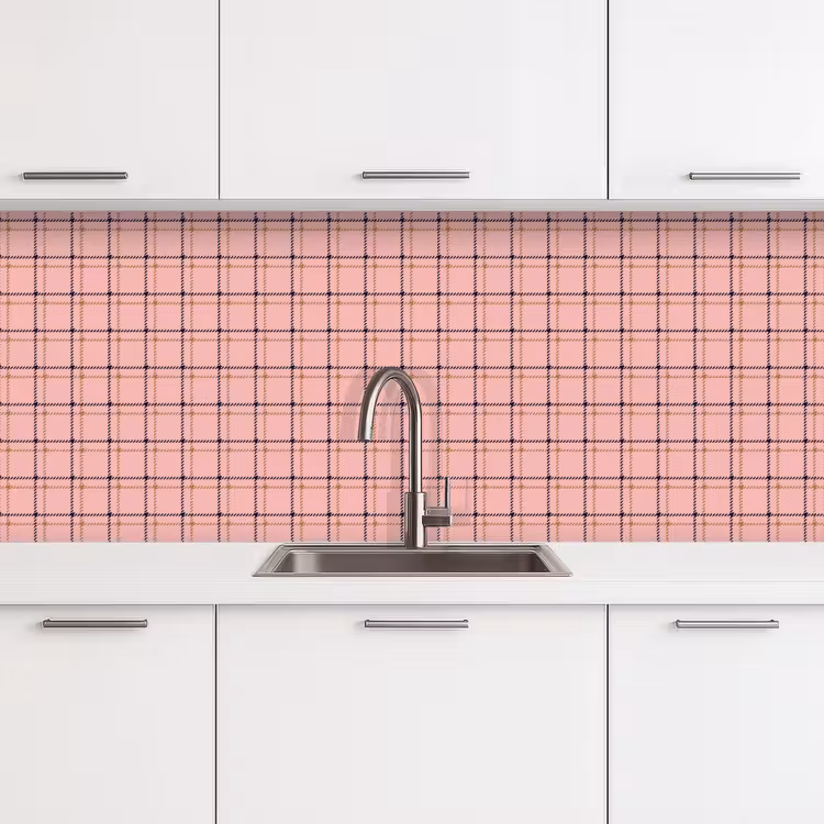 Plaid - Patroon - Gestreept - Roze keuken achterwand 2 middel 871 -3d