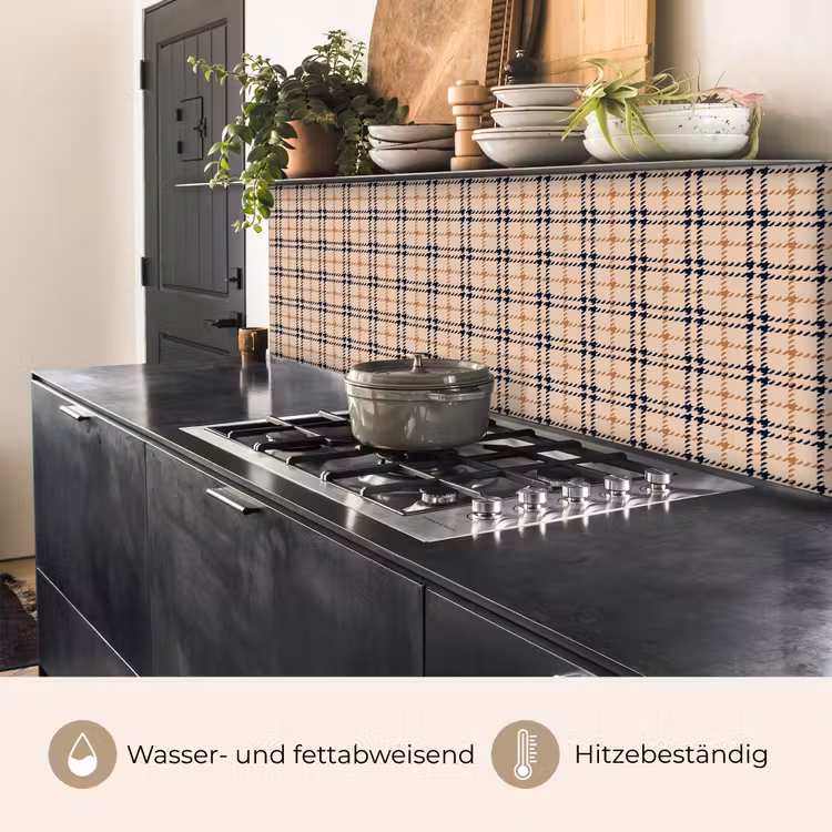 Plaid - Patroon - Beige - Zwart keuken achterwand 2 middel 871 -usp_DE