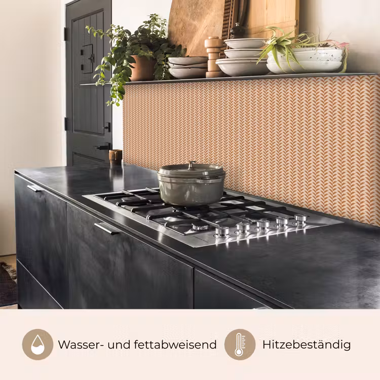 Plaid - Patroon - Bladvorm - Bruin keuken achterwand 2 middel 871 -usp_DE