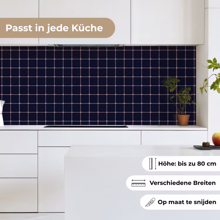 Plaid - Patroon - Blauw - Roze keuken achterwand 2 middel 871 -sfeer4_DE
