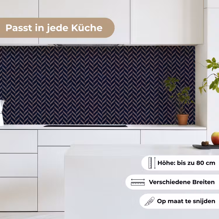Plaid - Patroon - Visgraad - Blauw keuken achterwand 2 middel 871 -sfeer4_DE