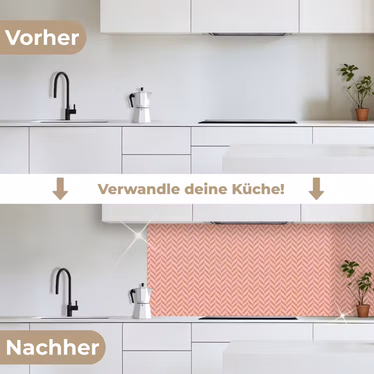 Plaid - Patroon - Visgraad - Roze keuken achterwand 2 middel 871 -voor-na_DE