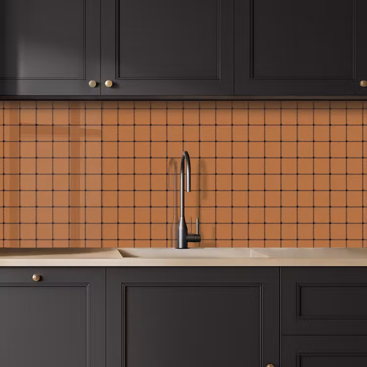 Plaid - Patroon - Vierkant - Bruin keuken achterwand 2 middel 871 -sfeer1