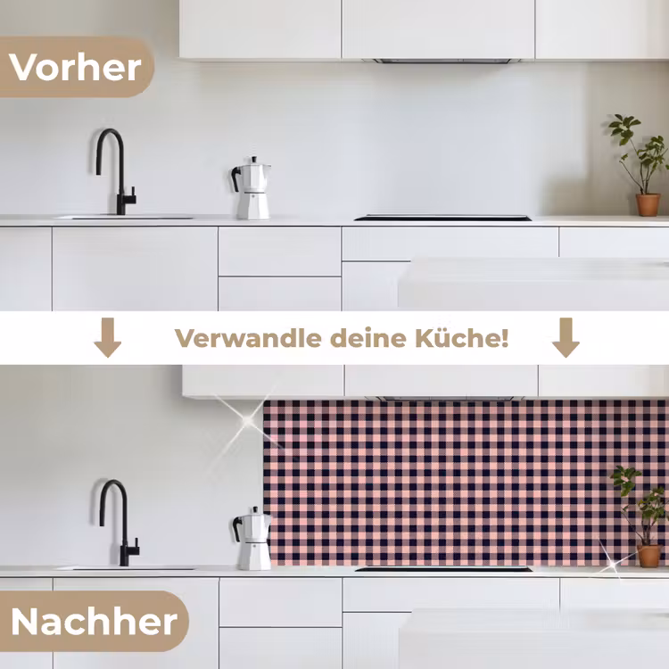 Plaid - Patroon - Roze - Zwart keuken achterwand 2 middel 871 -voor-na_DE