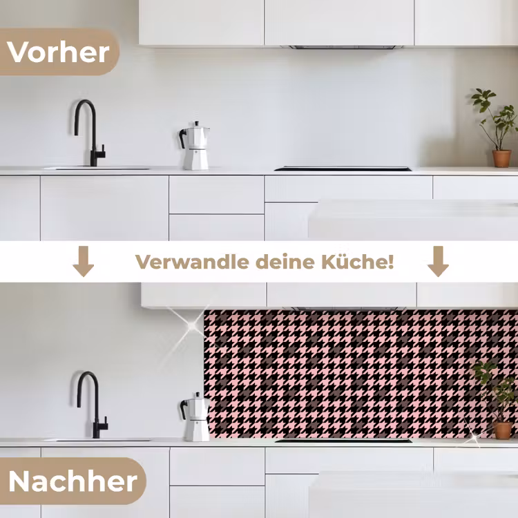 Plaid - Patroon - Zwart - Roze keuken achterwand 2 middel 871 -voor-na_DE