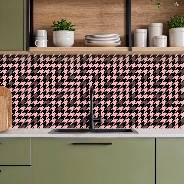 Plaid - Patroon - Zwart - Roze keuken achterwand 2 middel 871 -sfeer3