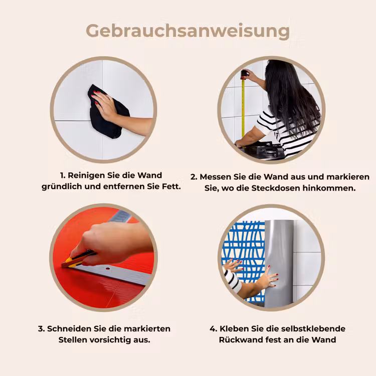Ruitpatroon - Blauw - Crème keuken achterwand 2 middel 871 -gebruiksaanwijzing_DE