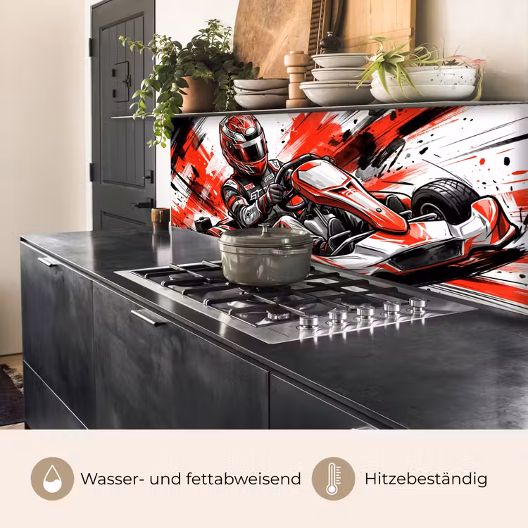 Kart - Coureur - Snelheid - Rood keuken achterwand 2 middel -usp_DE