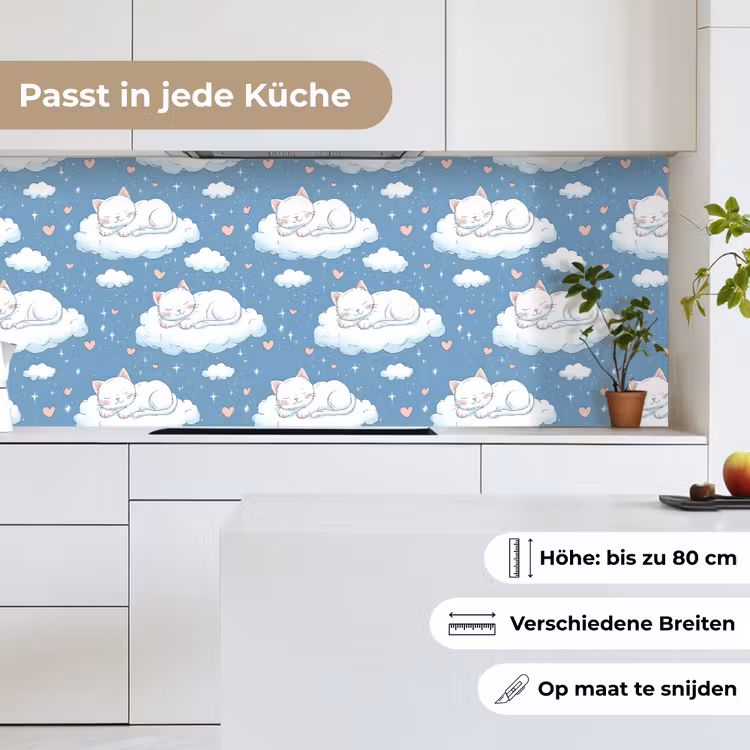 Kitten - Wolken - Blauw keuken achterwand 2 middel 871 -sfeer4_DE