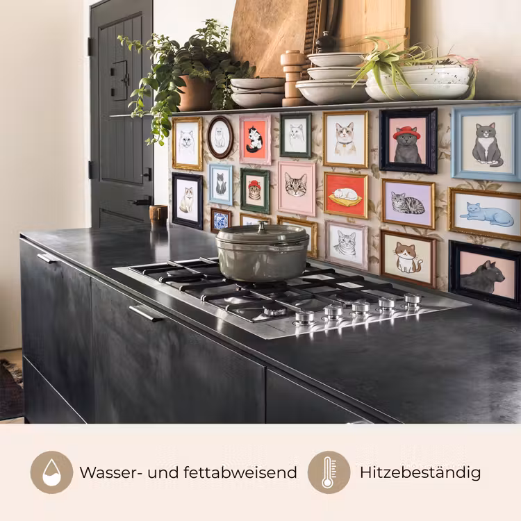 Kat - Portret - Dieren - Illustratie - Lijst keuken achterwand 2 middel -usp_DE