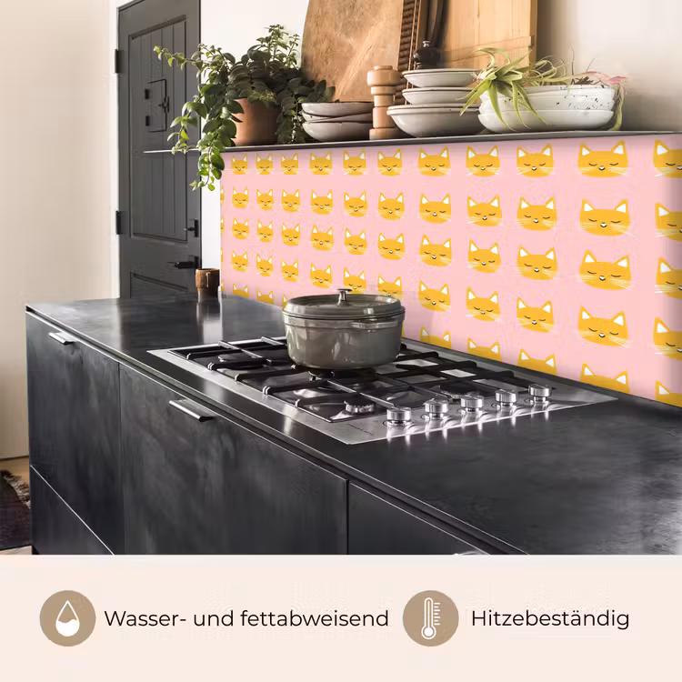 Katten - Patroon - Roze keuken achterwand 2 middel 871 -usp_DE