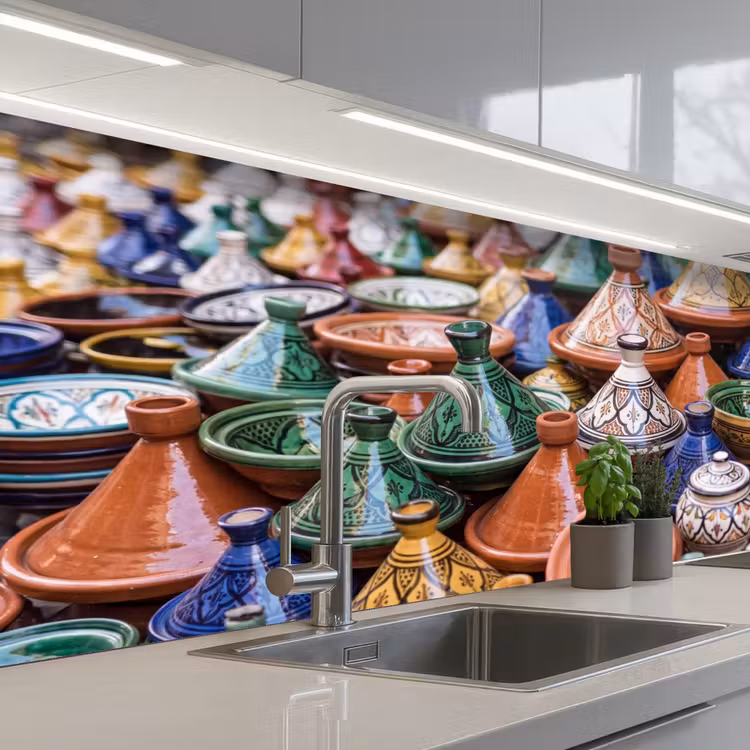 Küchenrückwand - Keramik – Bunt – Muster - Aardewerk - Kleurrijk - Patroon keuken achterwand 2 middel