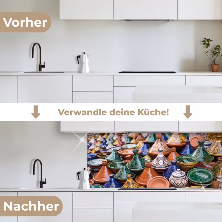 Küchenrückwand - Keramik – Bunt – Muster - Aardewerk - Kleurrijk - Patroon keuken achterwand 2 middel