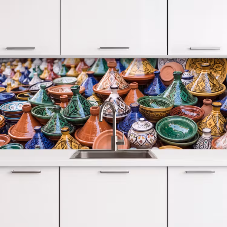 Küchenrückwand - Keramik – Bunt – Muster - Aardewerk - Kleurrijk - Patroon keuken achterwand 2 middel