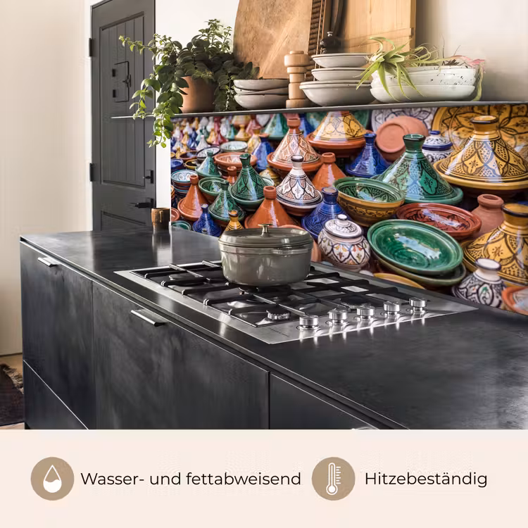 Küchenrückwand - Keramik – Bunt – Muster - Aardewerk - Kleurrijk - Patroon keuken achterwand 2 middel