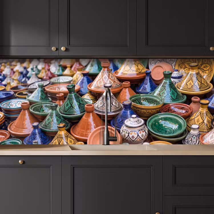 Küchenrückwand - Keramik – Bunt – Muster - Aardewerk - Kleurrijk - Patroon keuken achterwand 2 middel