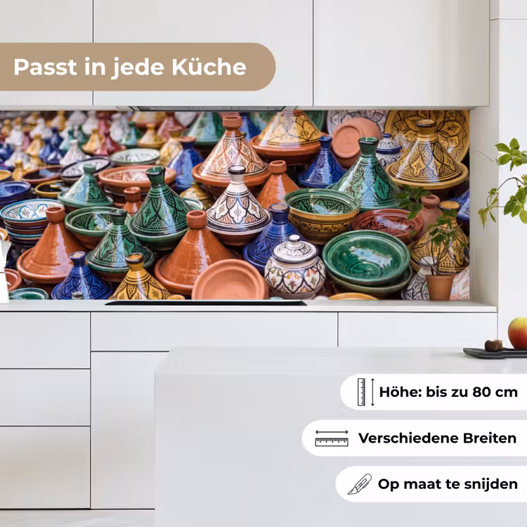 Küchenrückwand - Keramik – Bunt – Muster - Aardewerk - Kleurrijk - Patroon keuken achterwand 2 middel