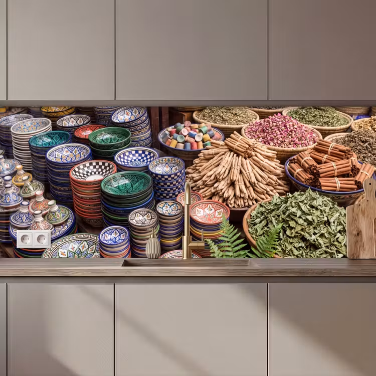 Küchenrückwand - Keramik – Orientalisch – Farbenfroh - Aardewerk - Oosters - Kleurrijk keuken achterwand 2 middel zz_3dshopping