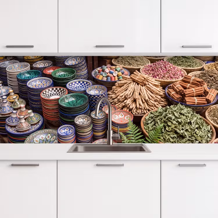 Küchenrückwand - Keramik – Orientalisch – Farbenfroh - Aardewerk - Oosters - Kleurrijk keuken achterwand 2 middel