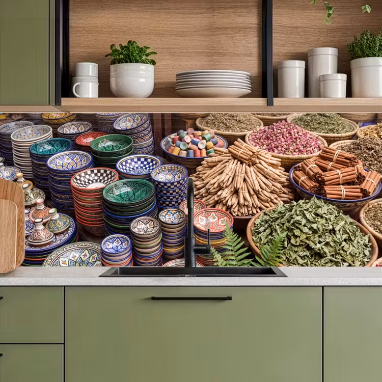Küchenrückwand - Keramik – Orientalisch – Farbenfroh - Aardewerk - Oosters - Kleurrijk keuken achterwand 2 middel