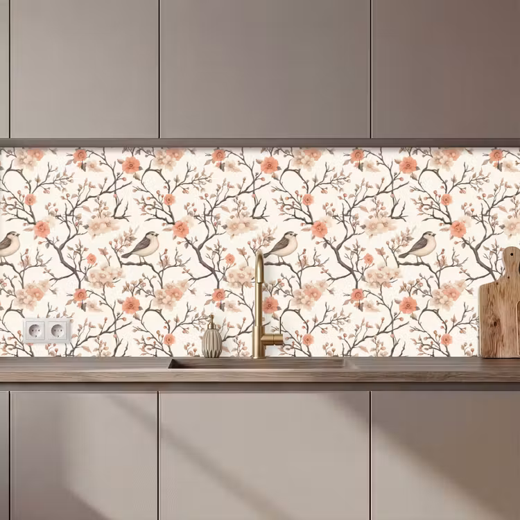 Kersenbloesem - Mus - Roze keuken achterwand 2 middel 871 zz_3dshopping