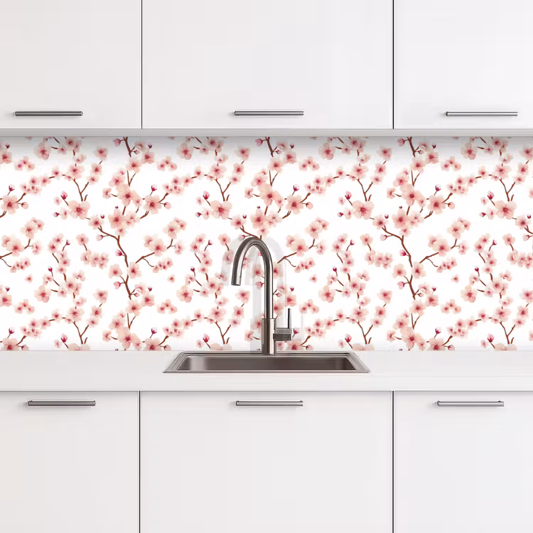 Kersenbloesem - Takken - Roze keuken achterwand 2 middel 871 -3d