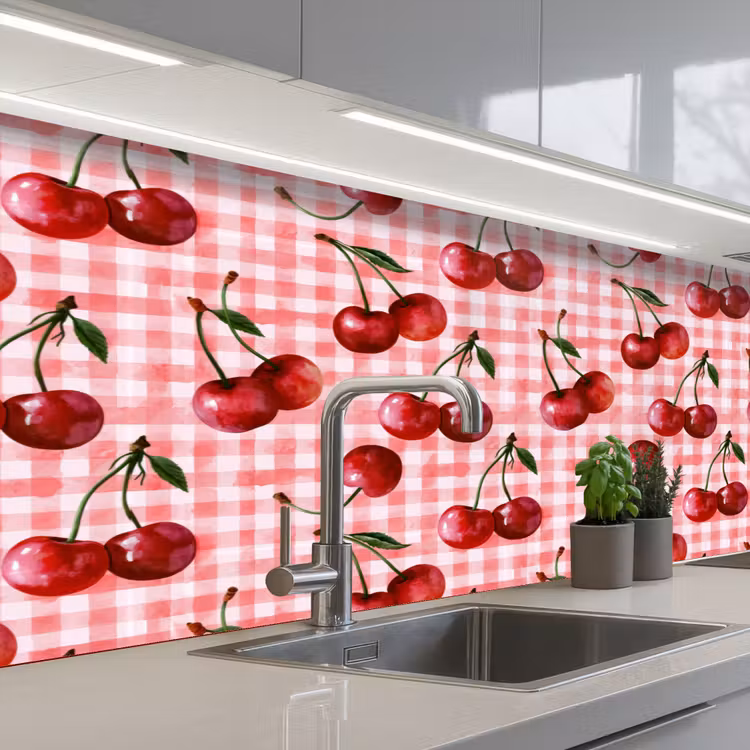 Kersen - Blokken - Rood keuken achterwand 2 middel 871 -3d_schuin