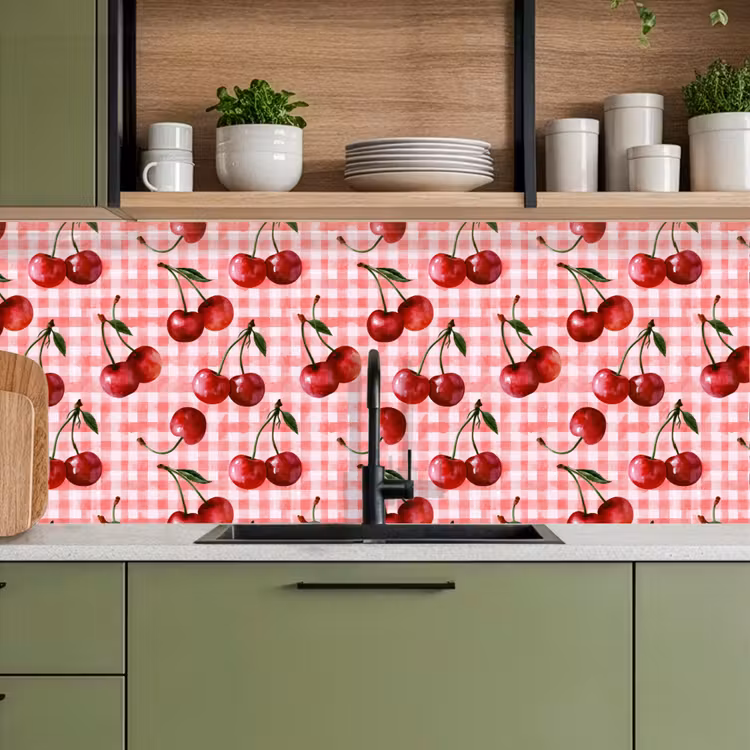 Kersen - Blokken - Rood keuken achterwand 2 middel 871 -sfeer3