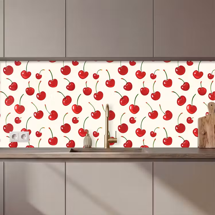 Kersen - Minimalistisch - Rood keuken achterwand 2 middel 871 zz_3dshopping