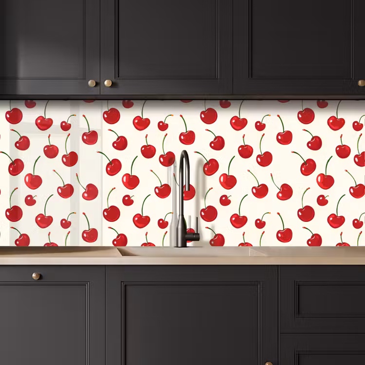 Kersen - Minimalistisch - Rood keuken achterwand 2 middel 871 -sfeer1