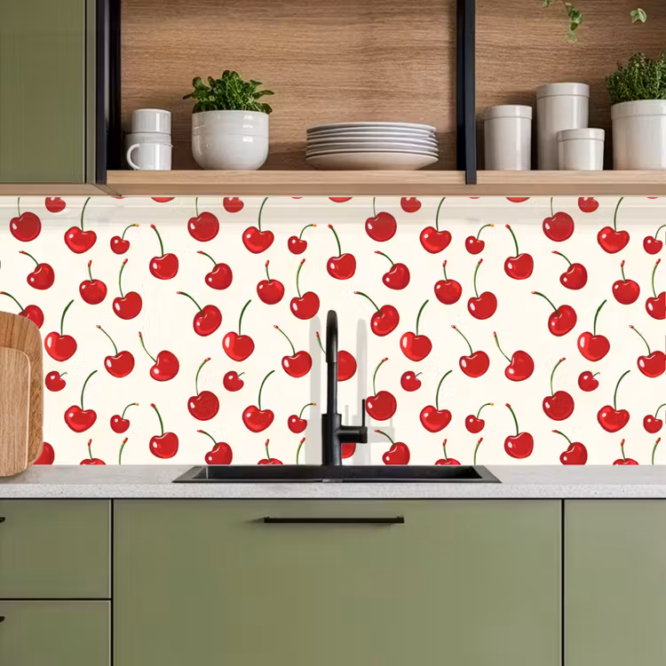 Kersen - Minimalistisch - Rood keuken achterwand 2 middel 871 -sfeer3