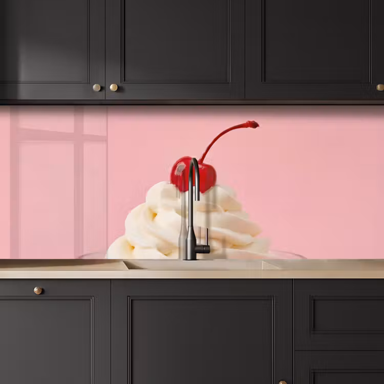 Kers - Slagroom - Roze keuken achterwand 2 middel -sfeer1