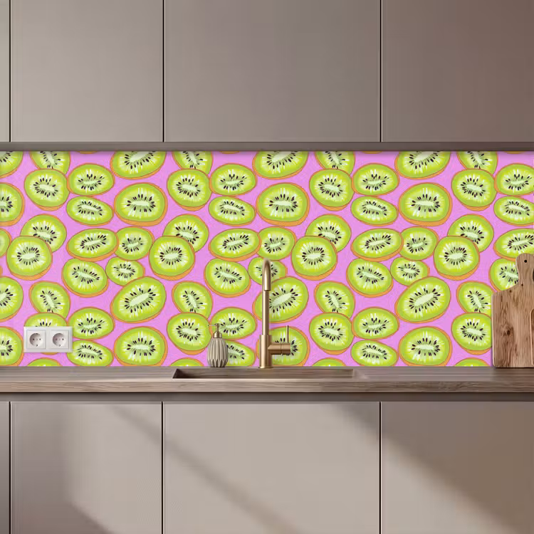 Kiwi - Speels - Groen keuken achterwand 2 middel 871 zz_3dshopping