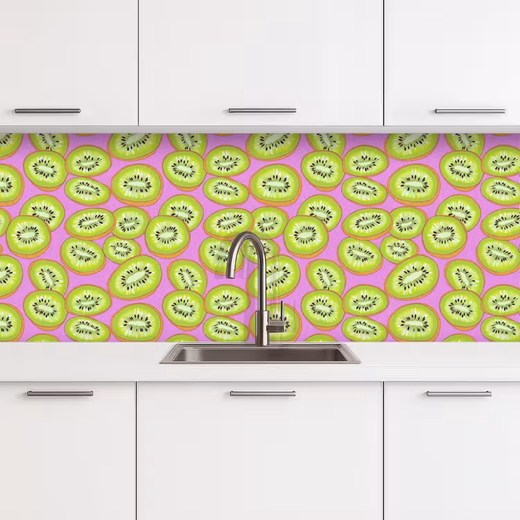 Kiwi - Speels - Groen keuken achterwand 2 middel 871 -3d