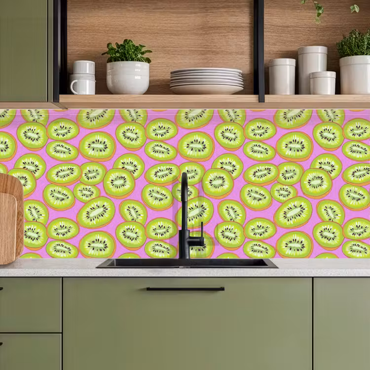 Kiwi - Speels - Groen keuken achterwand 2 middel 871 -sfeer3