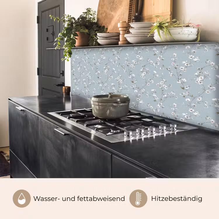 Klassiek - Bloemen - Blauw keuken achterwand 2 middel 871 -usp_DE