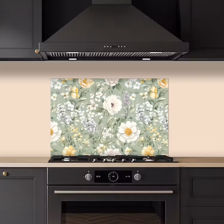 Klassiek - Bloemenpatroon - Kleurrijk keuken achterwand spatscherm klein 900 -sfeer1
