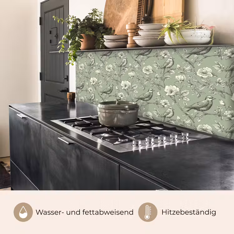 Klassiek - Botanisch - Groen keuken achterwand 2 middel 871 -usp_DE