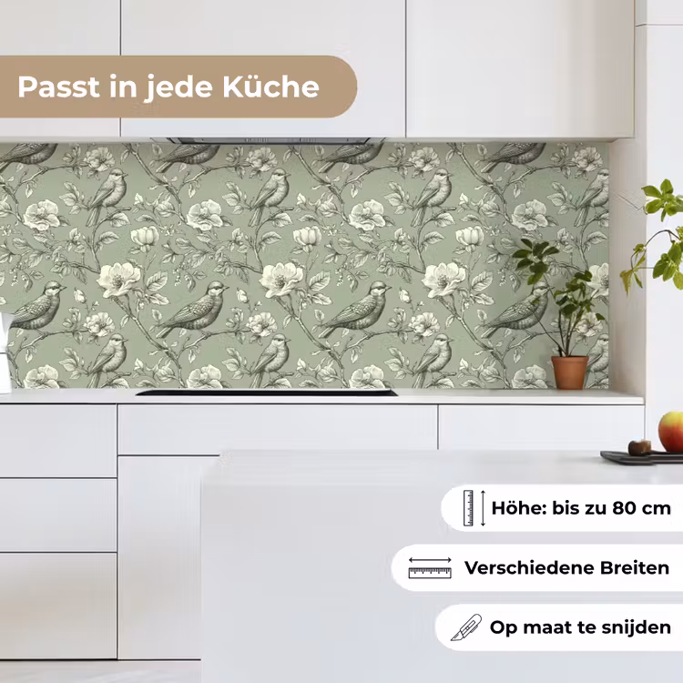 Klassiek - Botanisch - Groen keuken achterwand 2 middel 871 -sfeer4_DE