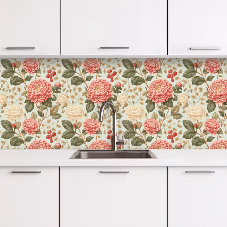 Klassiek - Botanisch - Veelkleurig keuken achterwand 2 middel 871 -3d