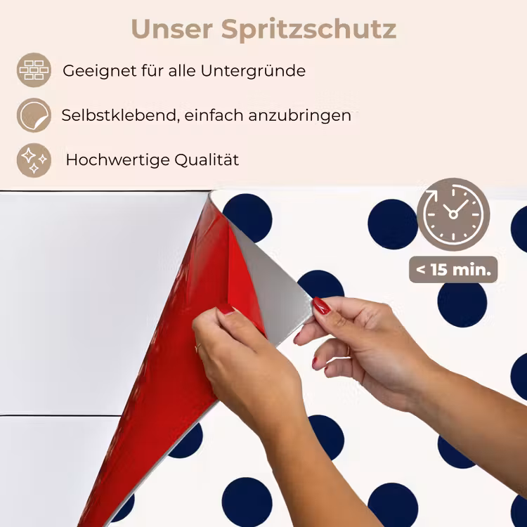 Klassiek - Stippen - Blauw keuken achterwand spatscherm klein 900 -spatscherm_DE