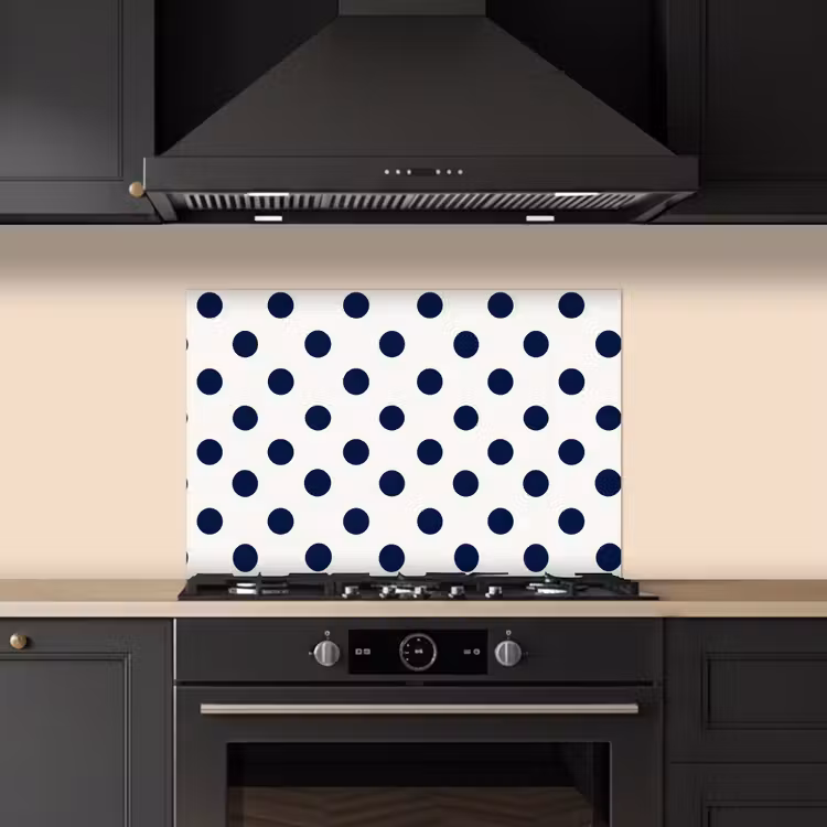 Klassiek - Stippen - Blauw keuken achterwand spatscherm klein 900 -sfeer1