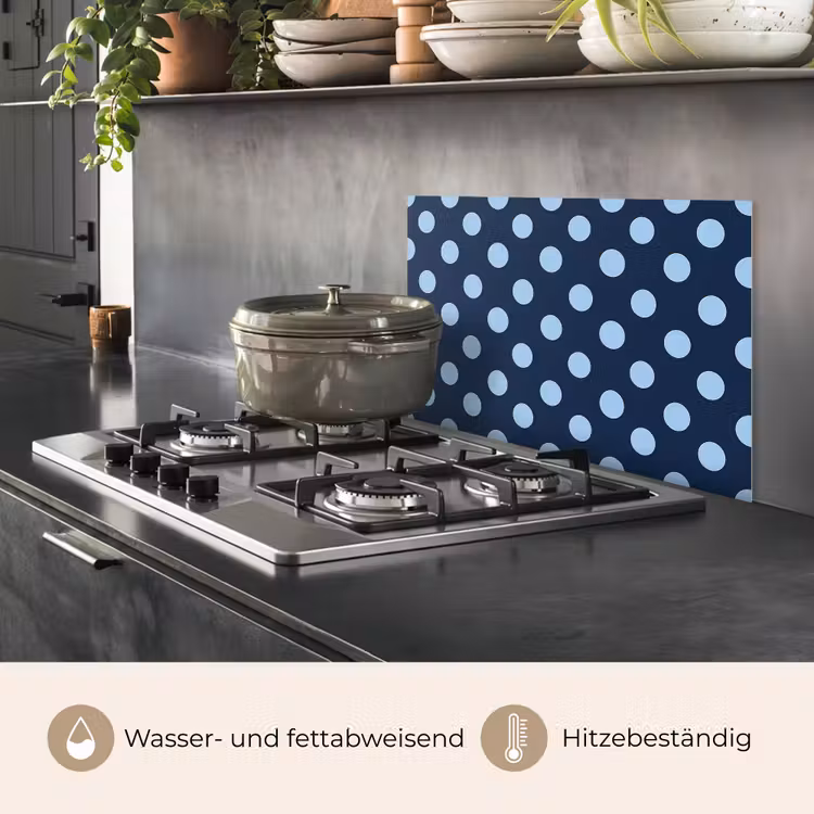 Klassiek - Dots - Blauw keuken achterwand spatscherm klein 900 -usp_DE