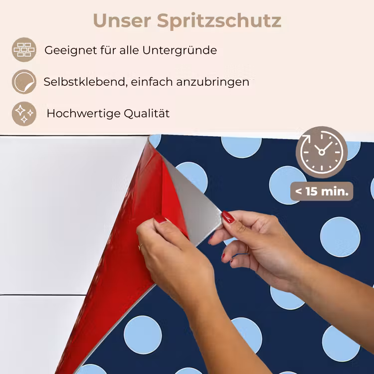 Klassiek - Dots - Blauw keuken achterwand spatscherm klein 900 -spatscherm_DE