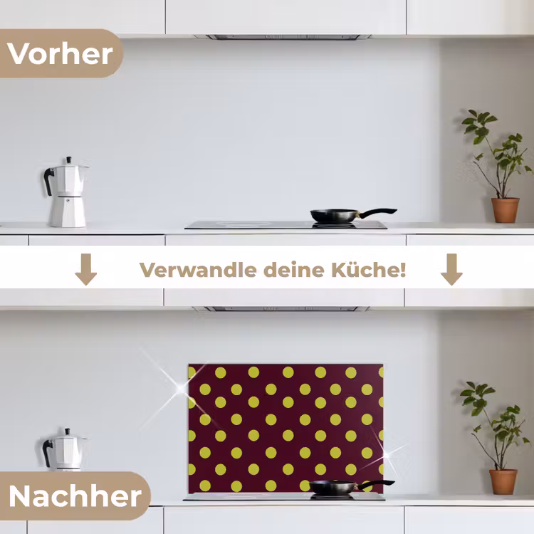 Klassiek - Stippen - Groen keuken achterwand spatscherm klein 900 -voor_na_DE