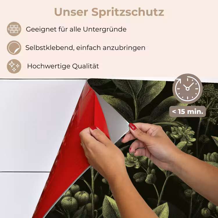 Klassiek - Donker - Botanisch - Planten keuken achterwand spatscherm klein 900 -spatscherm_DE