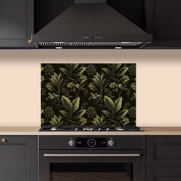 Klassiek - Donker - Botanisch - Planten keuken achterwand spatscherm klein 900 -sfeer1